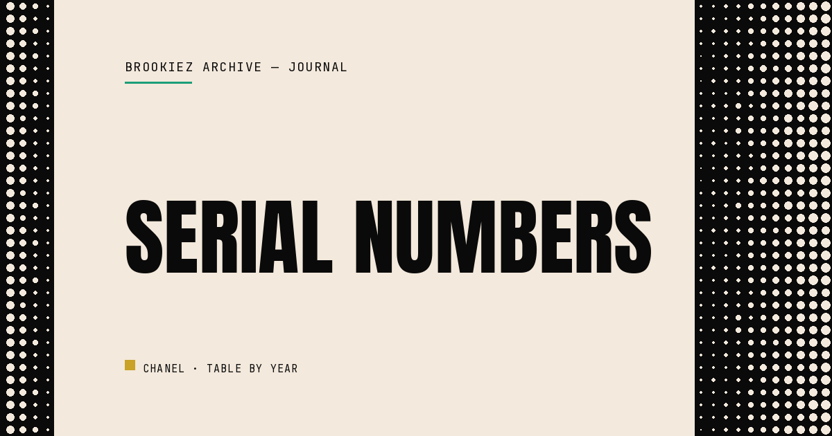 Chanel Serial Numbers: Complete Table by Year